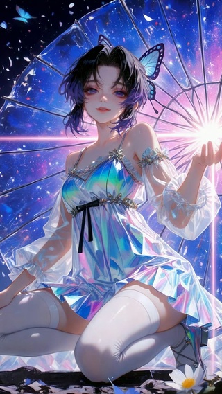 星空花海蝴蝶少女蝴蝶忍