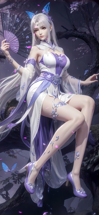 折扇美女