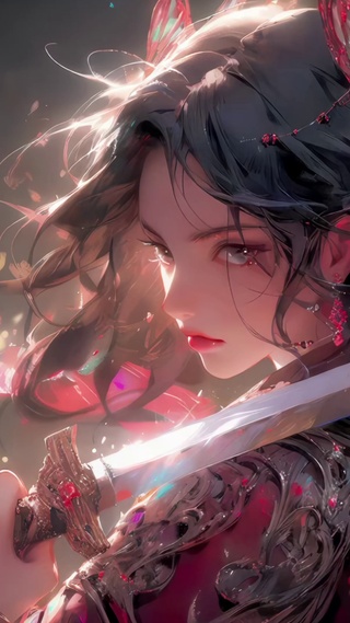 持剑国风少女