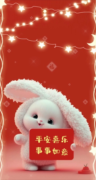 星光灿烂兔兔祝福平安喜乐