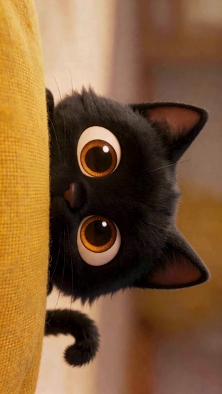 呆萌黑猫