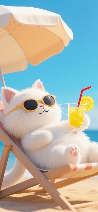 海边悠闲猫咪
