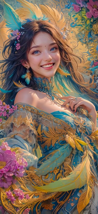 4K羽毛美女②