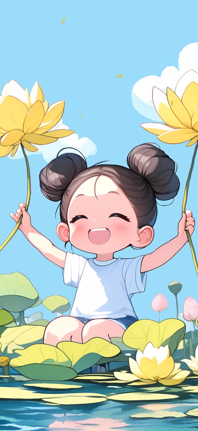 可爱荷塘少女