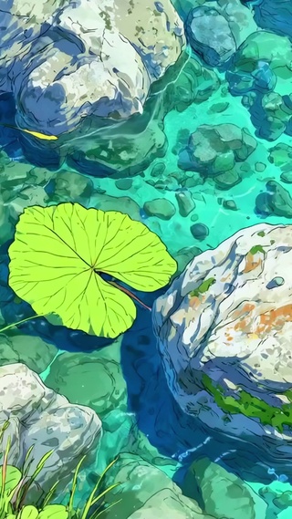 清澈溪流清新治愈风景