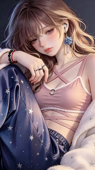 卧室睡衣少女