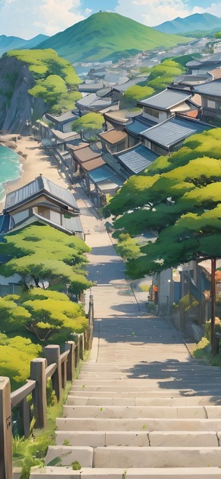 海边日式小镇
