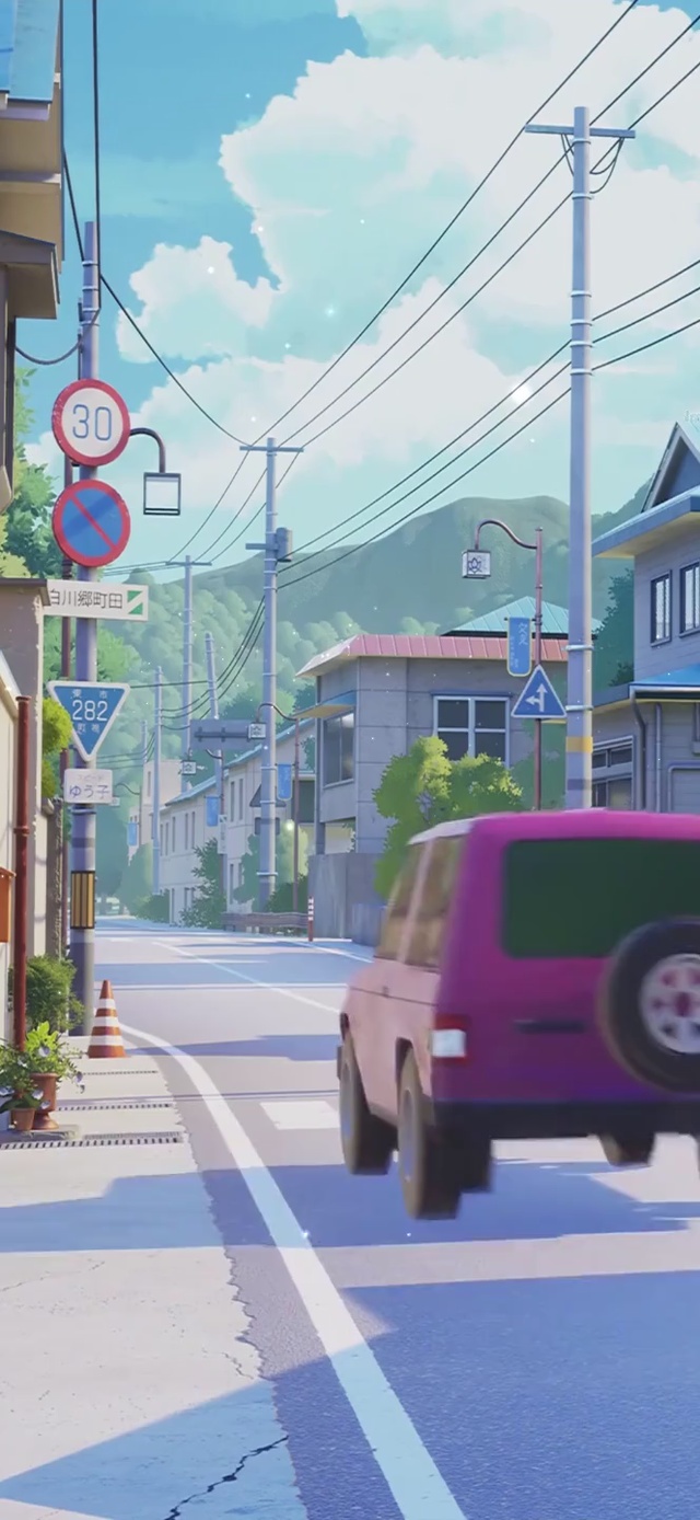 4k日系治愈街道路口车来车往