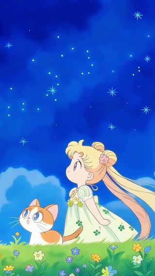 夏夜星空的月野兔