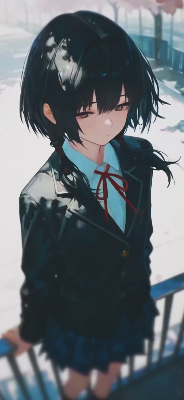 樱花树下的少女