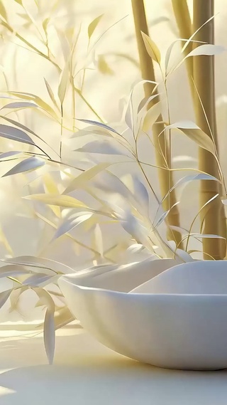 护眼小清新竹叶