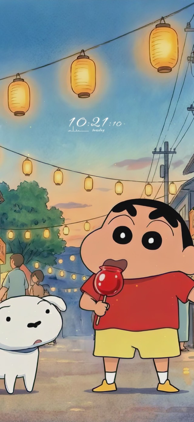 夜市里的小新和小白