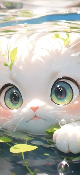 可爱水草猫咪
