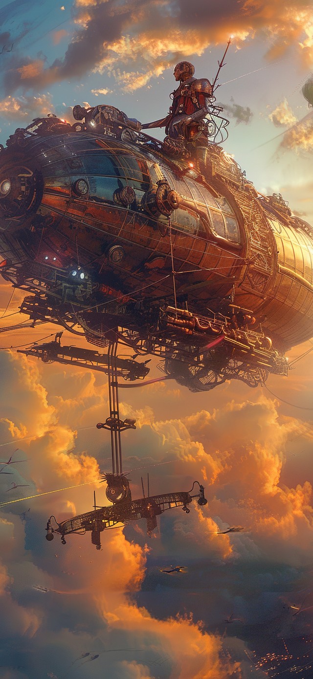 未来蒸汽朋克飞艇