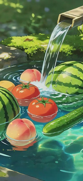 清新水果流水