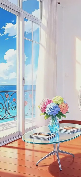 蓝色海边别墅