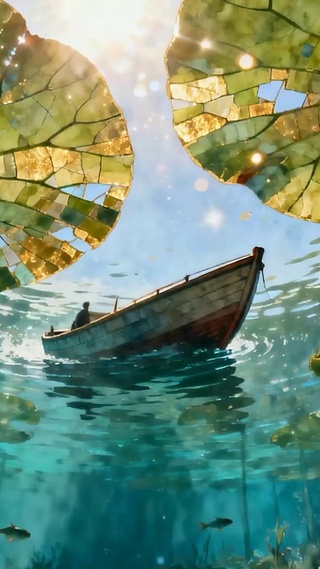 夏天池塘荷叶