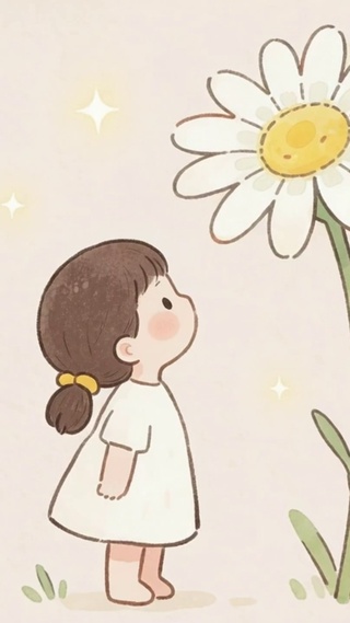 女孩和花朵