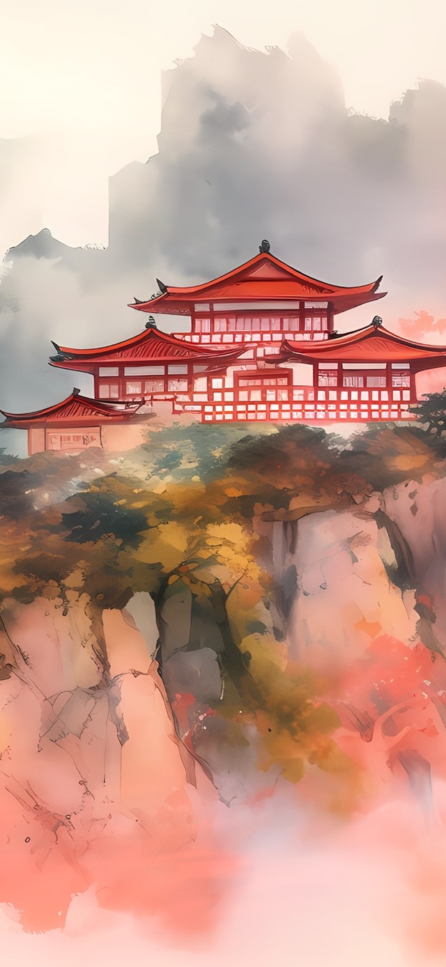 唯美森林寺庙