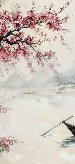 古风AI水墨山水插画