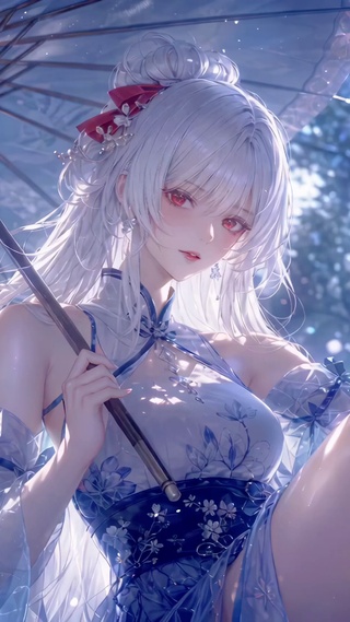 夜色蓝花