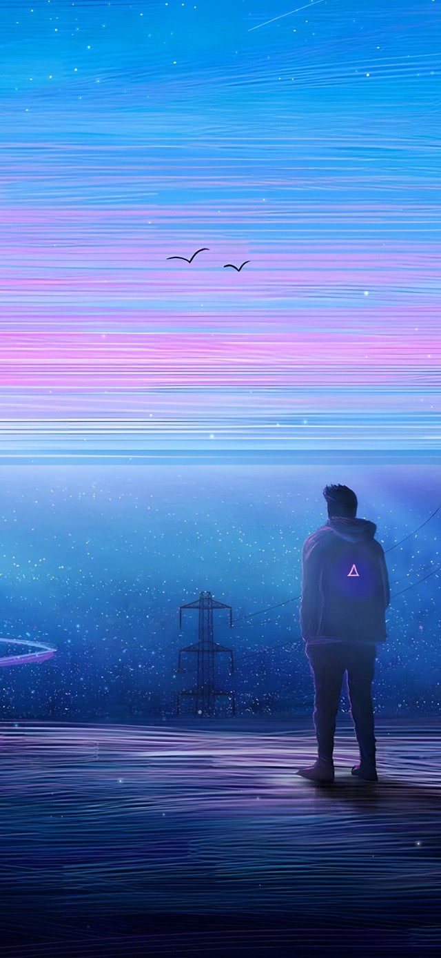 唯美晚霞星空