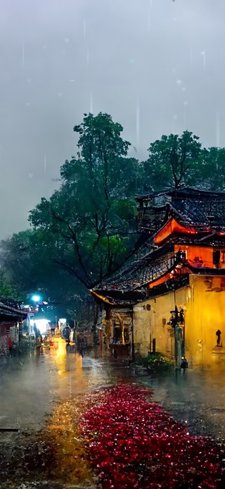雨天村落