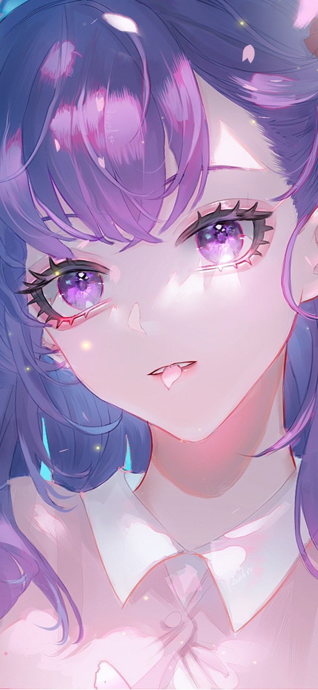 唯美樱花树下少女