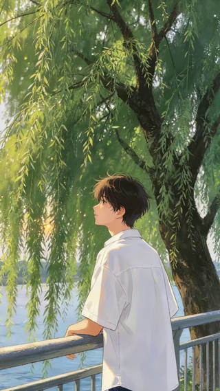 短发帅气少年