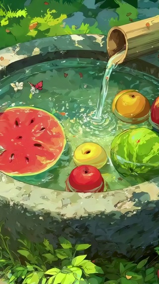庭院水浸西瓜