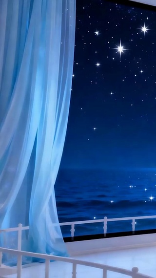 夜景星空大海