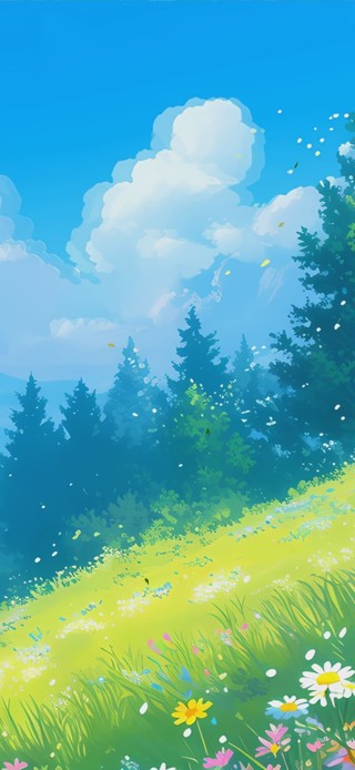 护眼草地景色