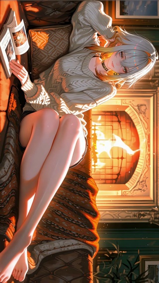 冬炉少女书香暖