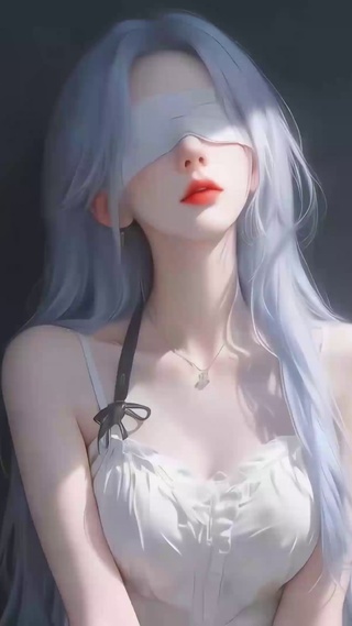 治愈清新蒙眼美女