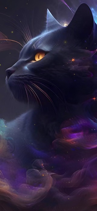 唯美治愈星空猫