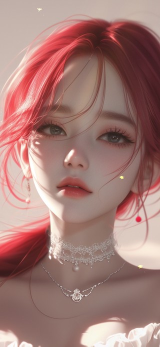 清纯红发马尾少女