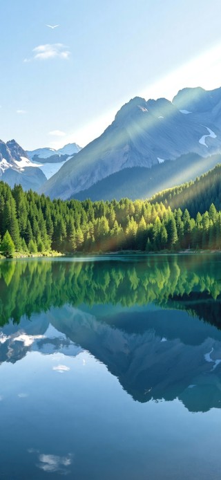 静谧护眼森林湖泊