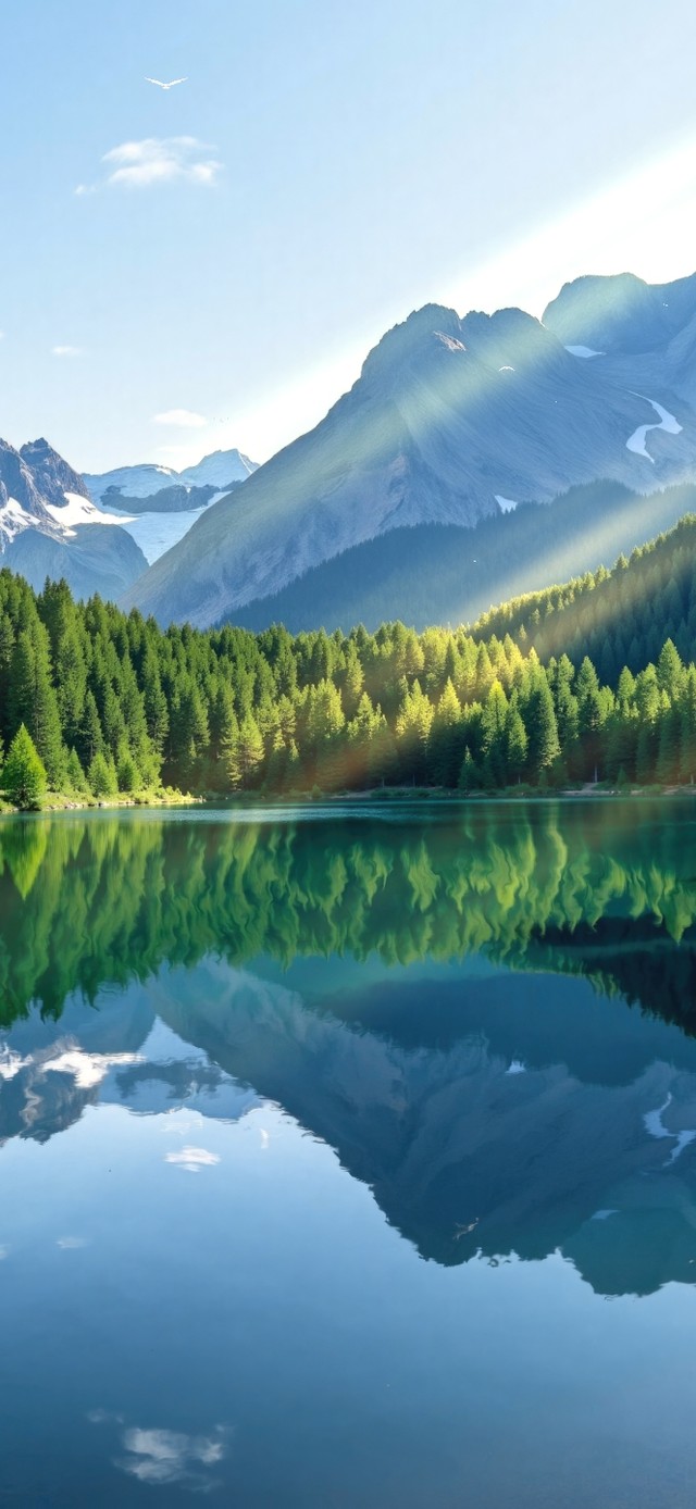 静谧护眼森林湖泊