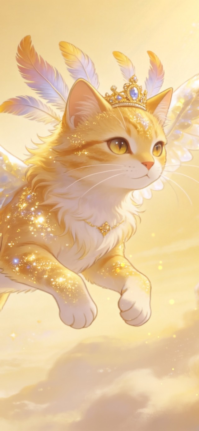 花漾壁纸|飞天小仙猫咪