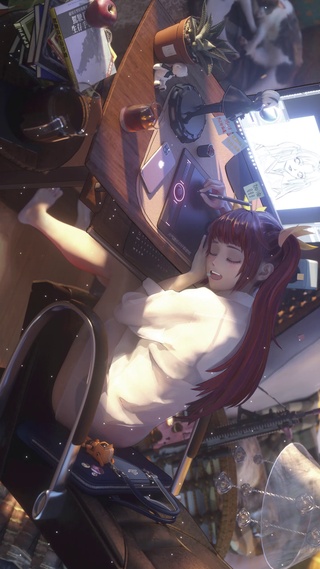 唯美治愈白丝睡觉的动漫少女