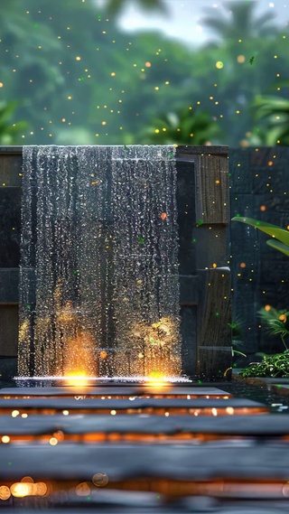 护眼树木绿景萤火虫