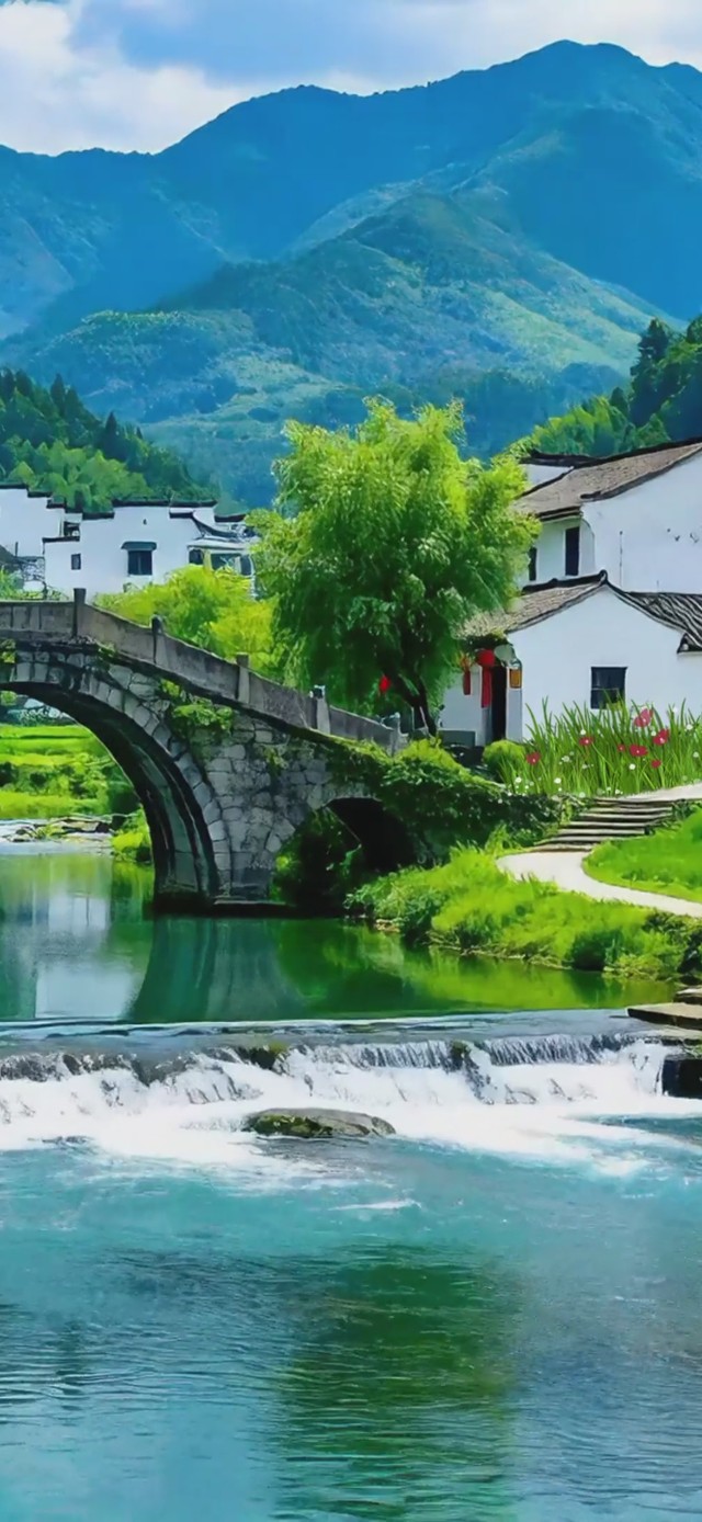 护眼乡村溪流