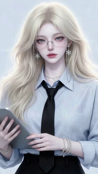 金发OL少女