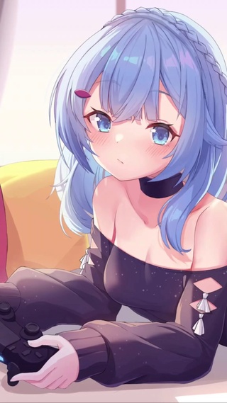 可爱萌萌少女玩游戏