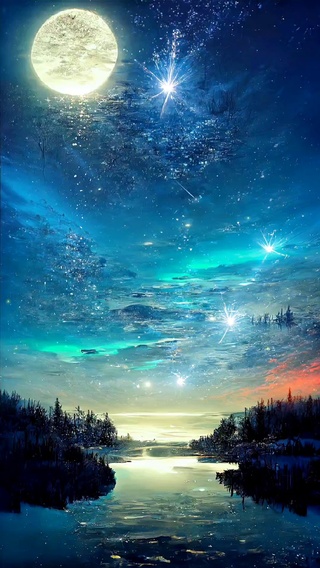 流星圆月