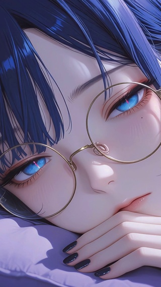 治愈眼镜美女高清4k