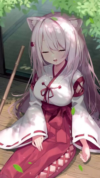 可爱午睡狐女