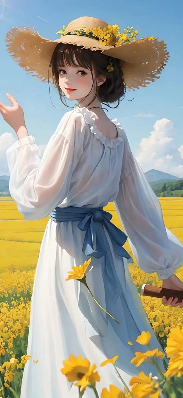 治愈草帽少女