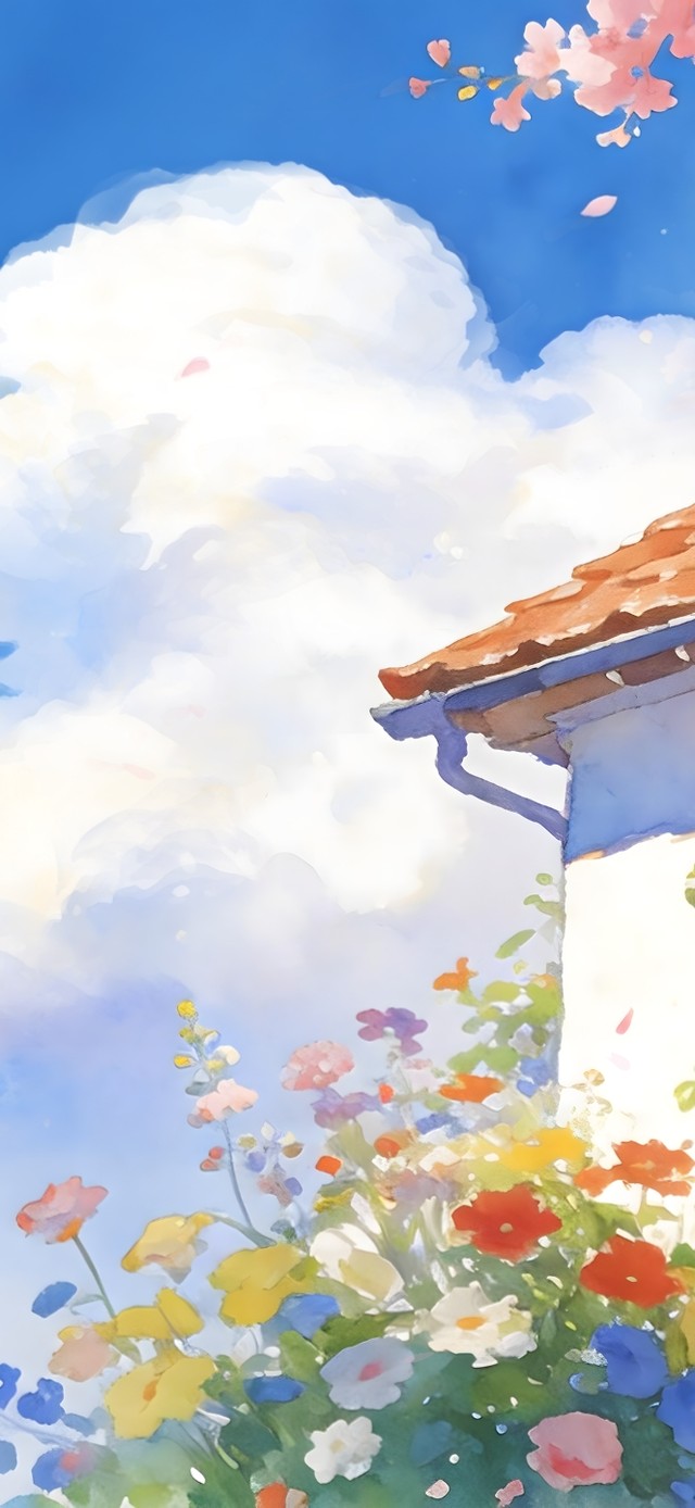 粉樱看花猫咪群