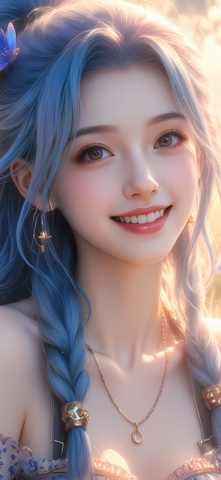 清纯鲜花女孩